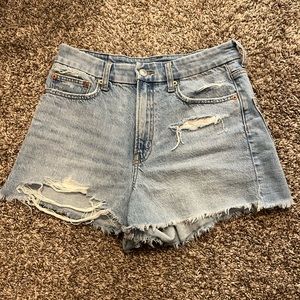 American Eagle Ae Strigid Denim Curvy Highest Waist 90’s Boyshorts